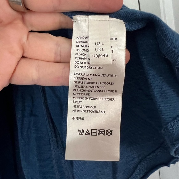 Free People Blue Embroidered Boho Festival Tank Top – Size L - Picture 6 of 6